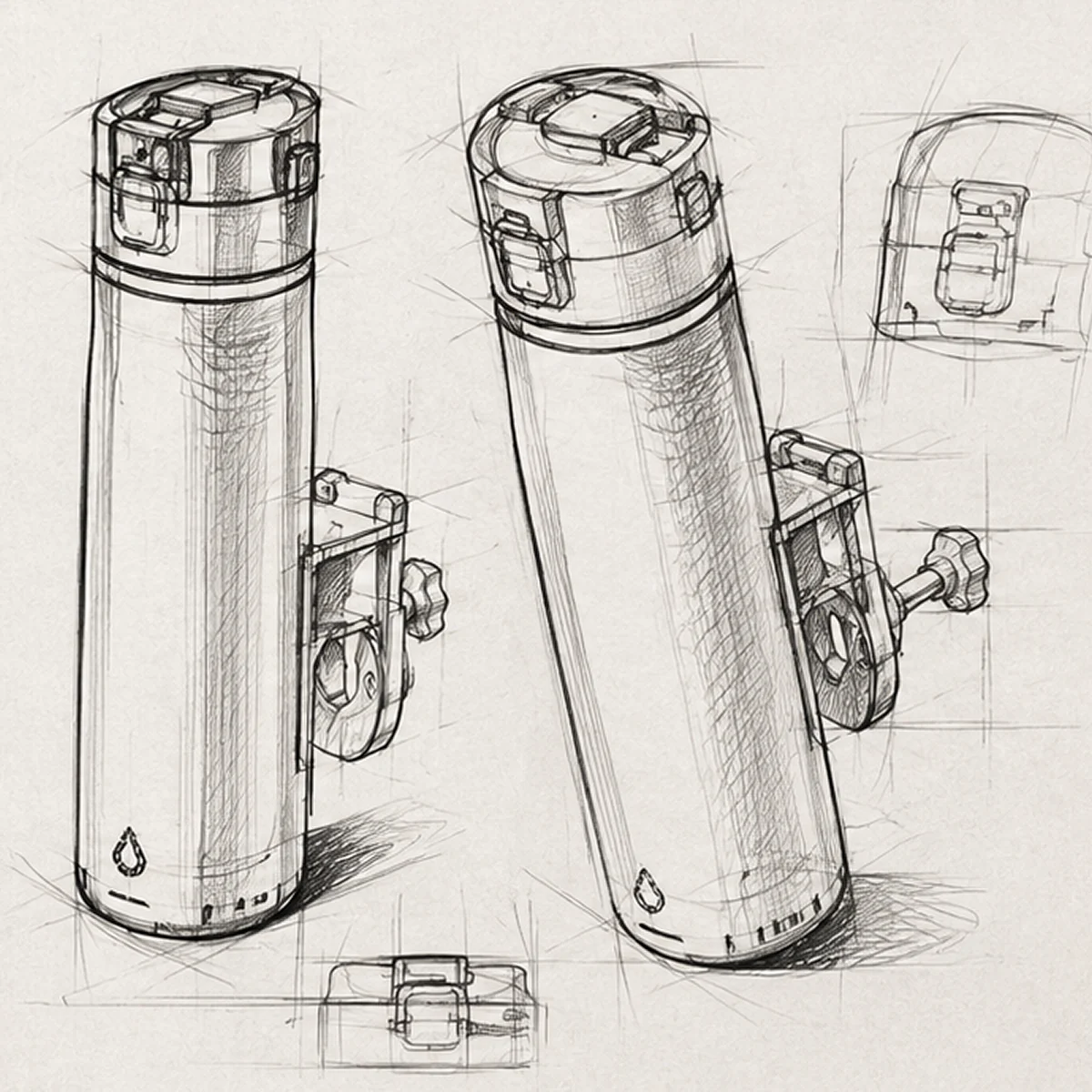 Concept sketches exploring the bottle form
