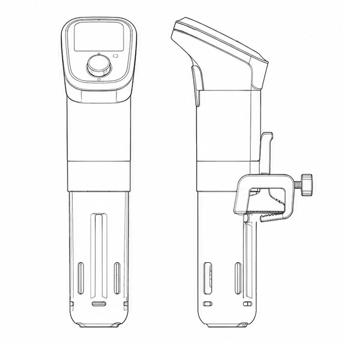 Utility patent drawing of the sous-vide circulator