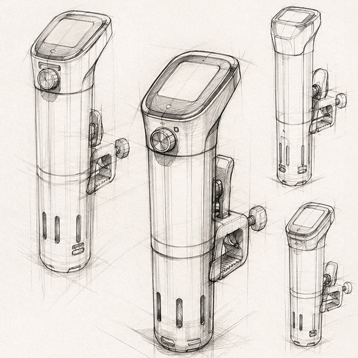 Concept sketches exploring the circulator form
