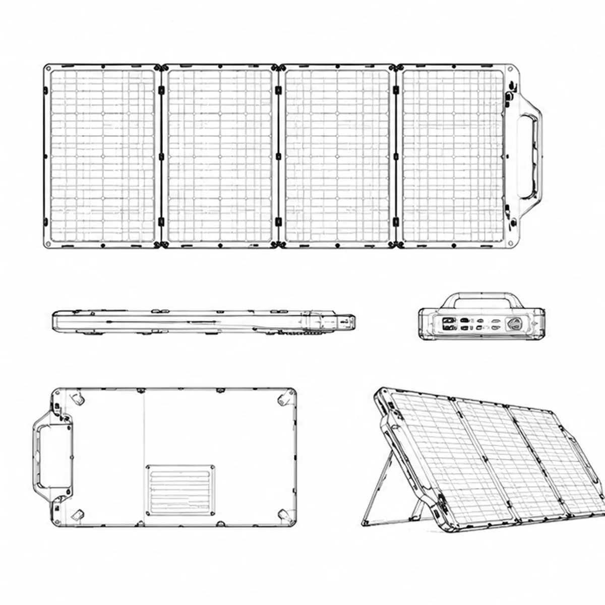 Utility patent drawing of the solar charger