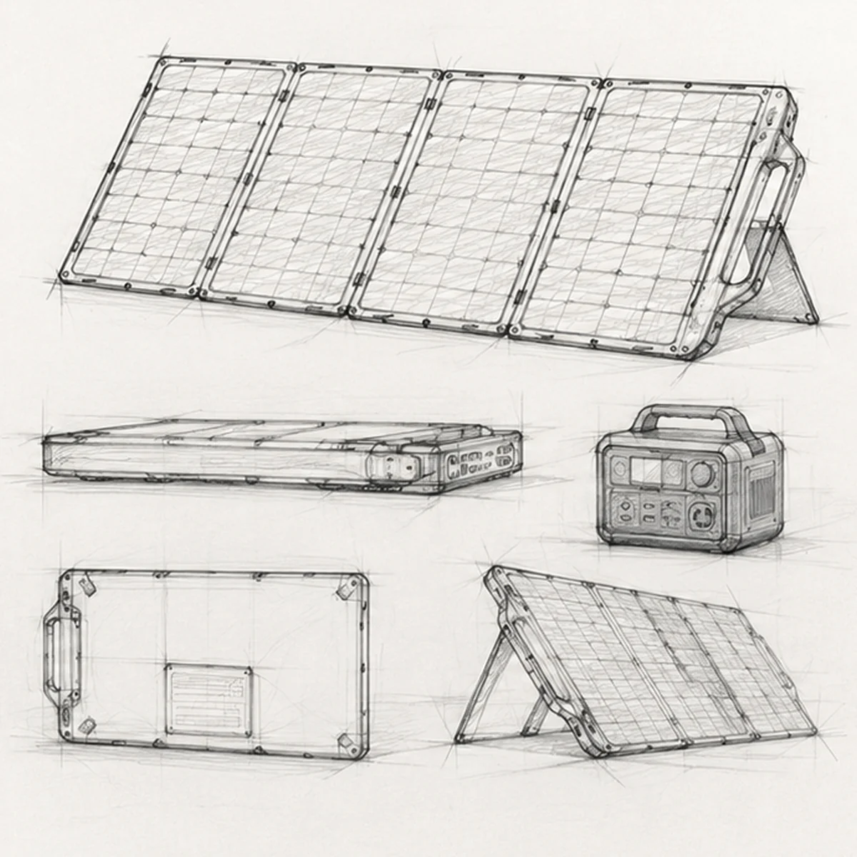 Concept sketches exploring the folding panel